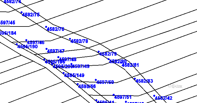 Parcela st. 4582/79 v KÚ Vlčnov, Katastrální mapa