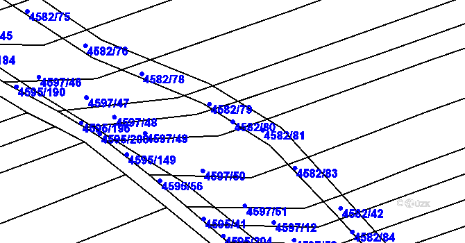 Parcela st. 4582/80 v KÚ Vlčnov, Katastrální mapa