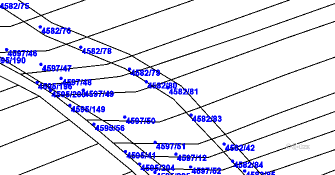 Parcela st. 4582/81 v KÚ Vlčnov, Katastrální mapa
