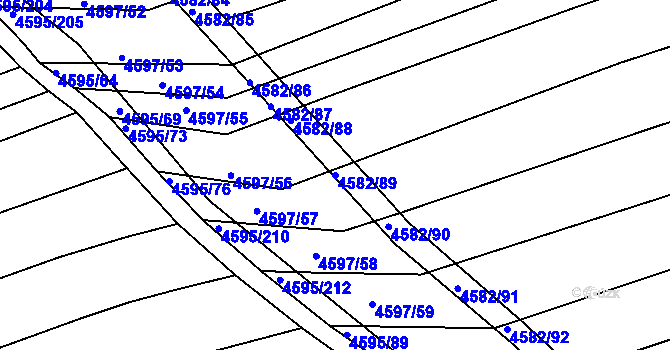 Parcela st. 4582/89 v KÚ Vlčnov, Katastrální mapa