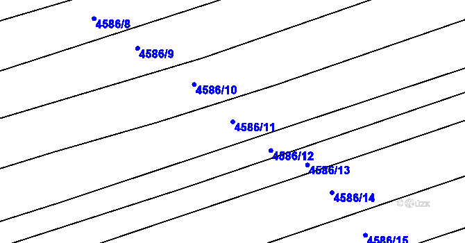 Parcela st. 4586/11 v KÚ Vlčnov, Katastrální mapa