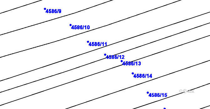 Parcela st. 4586/12 v KÚ Vlčnov, Katastrální mapa