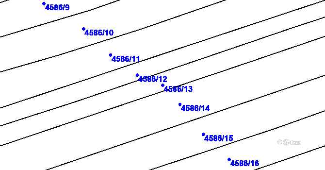Parcela st. 4586/13 v KÚ Vlčnov, Katastrální mapa