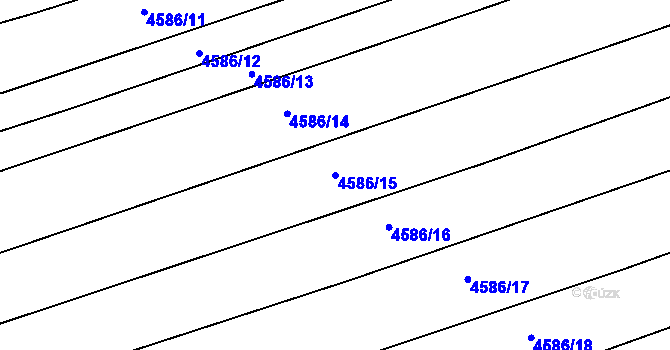 Parcela st. 4586/15 v KÚ Vlčnov, Katastrální mapa