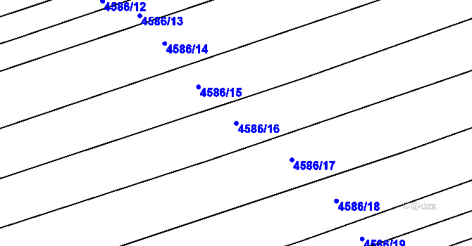Parcela st. 4586/16 v KÚ Vlčnov, Katastrální mapa