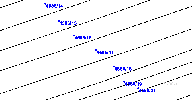 Parcela st. 4586/17 v KÚ Vlčnov, Katastrální mapa