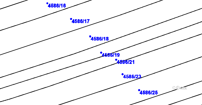 Parcela st. 4586/19 v KÚ Vlčnov, Katastrální mapa