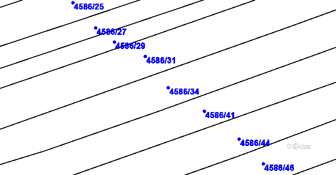 Parcela st. 4586/34 v KÚ Vlčnov, Katastrální mapa