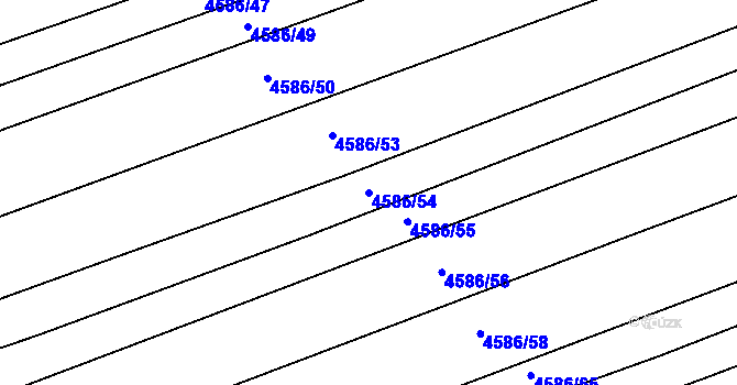 Parcela st. 4586/54 v KÚ Vlčnov, Katastrální mapa