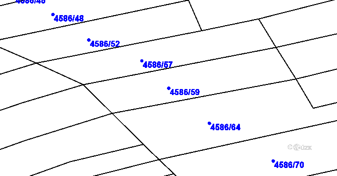 Parcela st. 4586/59 v KÚ Vlčnov, Katastrální mapa