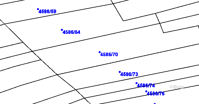 Parcela st. 4586/70 v KÚ Vlčnov, Katastrální mapa