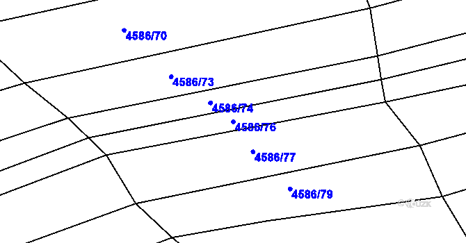 Parcela st. 4586/76 v KÚ Vlčnov, Katastrální mapa