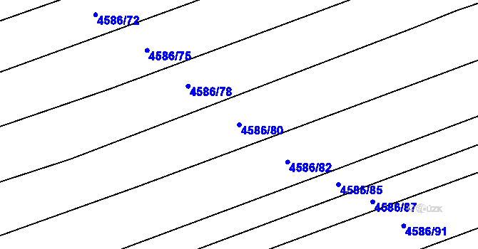 Parcela st. 4586/80 v KÚ Vlčnov, Katastrální mapa