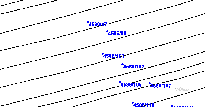 Parcela st. 4586/101 v KÚ Vlčnov, Katastrální mapa
