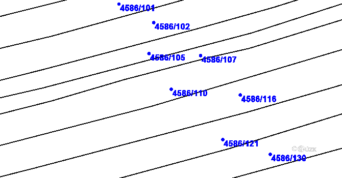 Parcela st. 4586/110 v KÚ Vlčnov, Katastrální mapa