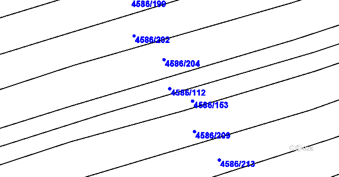 Parcela st. 4586/112 v KÚ Vlčnov, Katastrální mapa