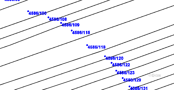 Parcela st. 4586/118 v KÚ Vlčnov, Katastrální mapa