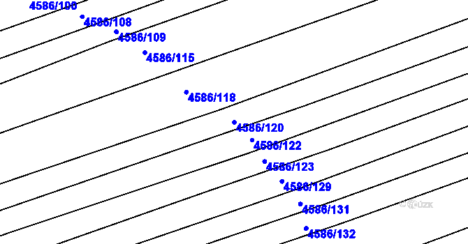 Parcela st. 4586/120 v KÚ Vlčnov, Katastrální mapa