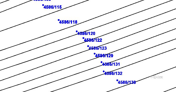 Parcela st. 4586/123 v KÚ Vlčnov, Katastrální mapa