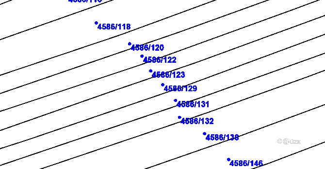 Parcela st. 4586/129 v KÚ Vlčnov, Katastrální mapa