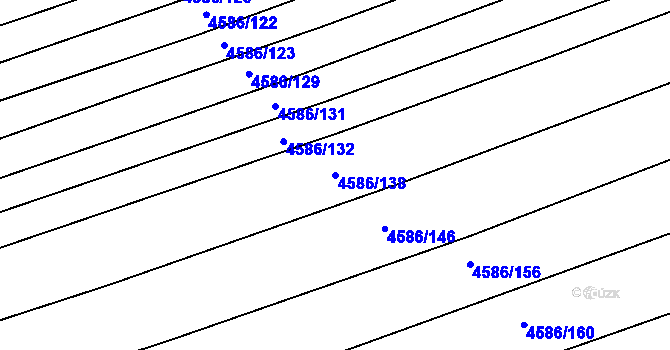 Parcela st. 4586/138 v KÚ Vlčnov, Katastrální mapa