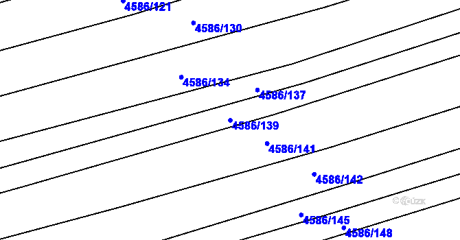 Parcela st. 4586/139 v KÚ Vlčnov, Katastrální mapa