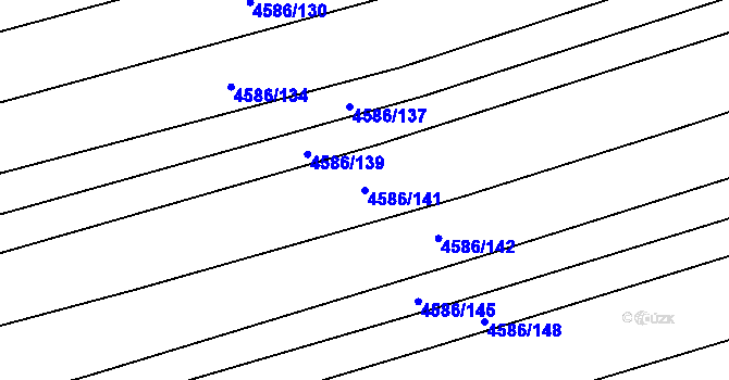 Parcela st. 4586/141 v KÚ Vlčnov, Katastrální mapa