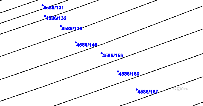 Parcela st. 4586/156 v KÚ Vlčnov, Katastrální mapa