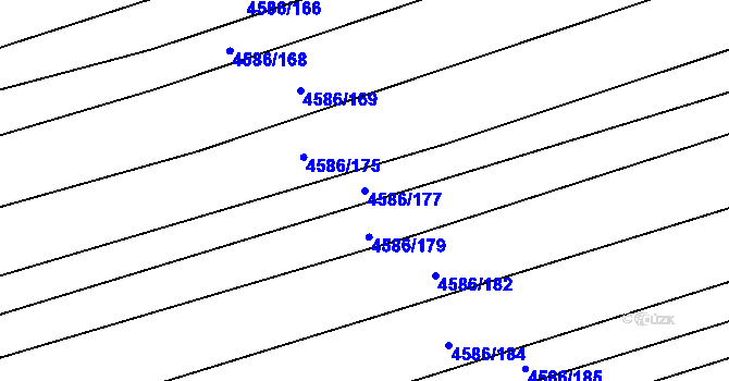 Parcela st. 4586/177 v KÚ Vlčnov, Katastrální mapa