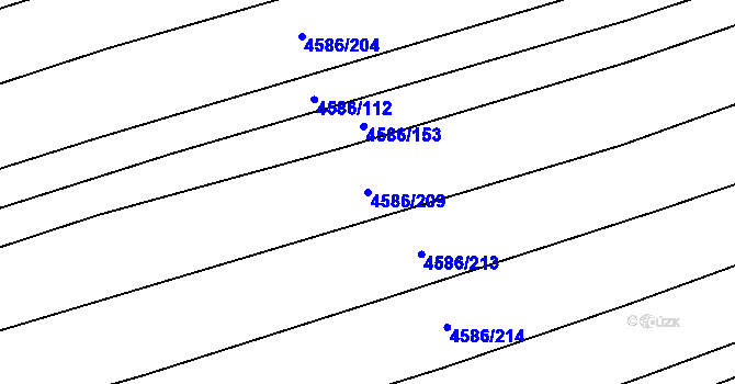 Parcela st. 4586/209 v KÚ Vlčnov, Katastrální mapa
