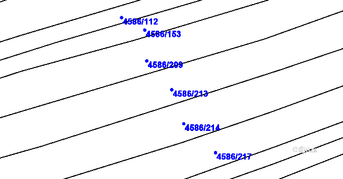 Parcela st. 4586/213 v KÚ Vlčnov, Katastrální mapa