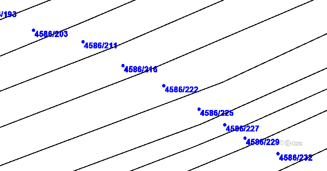 Parcela st. 4586/222 v KÚ Vlčnov, Katastrální mapa