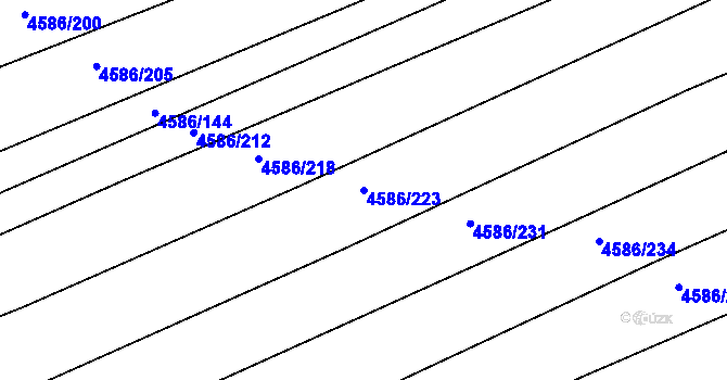 Parcela st. 4586/223 v KÚ Vlčnov, Katastrální mapa