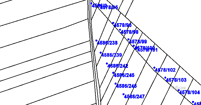 Parcela st. 4586/239 v KÚ Vlčnov, Katastrální mapa