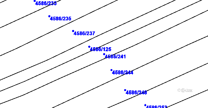 Parcela st. 4586/241 v KÚ Vlčnov, Katastrální mapa