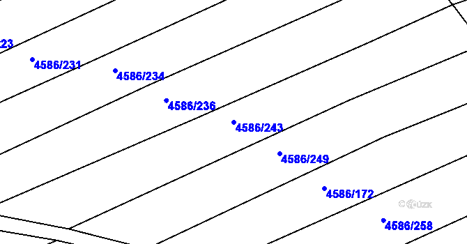 Parcela st. 4586/243 v KÚ Vlčnov, Katastrální mapa