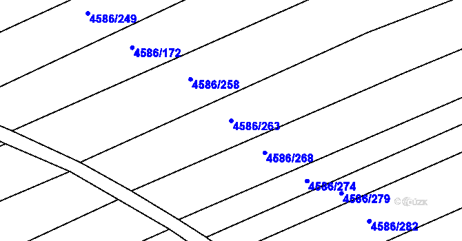 Parcela st. 4586/263 v KÚ Vlčnov, Katastrální mapa