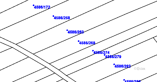 Parcela st. 4586/268 v KÚ Vlčnov, Katastrální mapa