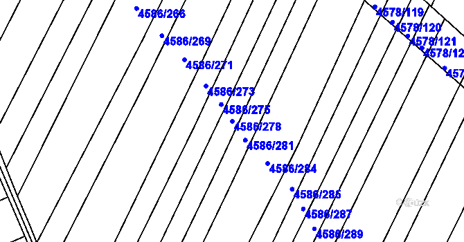 Parcela st. 4586/278 v KÚ Vlčnov, Katastrální mapa