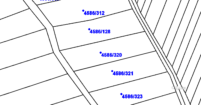Parcela st. 4586/320 v KÚ Vlčnov, Katastrální mapa