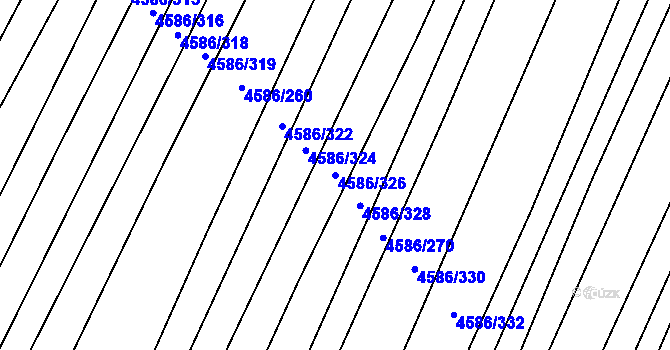 Parcela st. 4586/326 v KÚ Vlčnov, Katastrální mapa