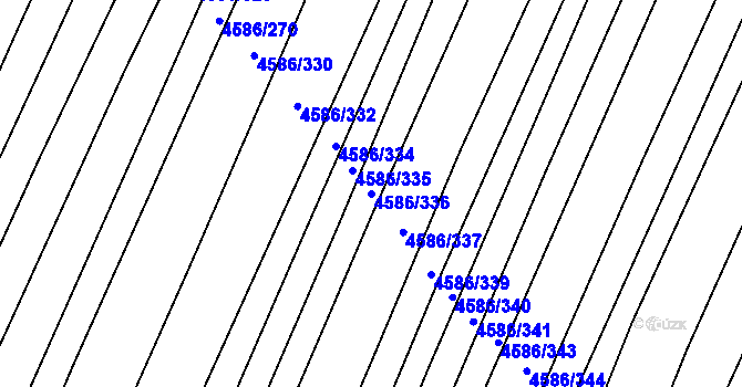 Parcela st. 4586/336 v KÚ Vlčnov, Katastrální mapa