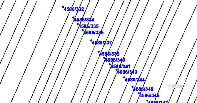 Parcela st. 4586/339 v KÚ Vlčnov, Katastrální mapa