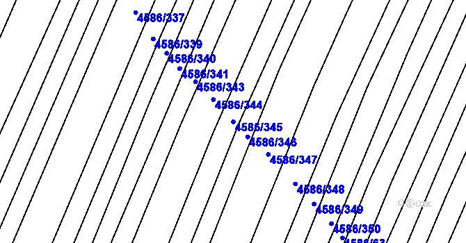 Parcela st. 4586/345 v KÚ Vlčnov, Katastrální mapa