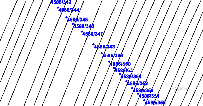 Parcela st. 4586/349 v KÚ Vlčnov, Katastrální mapa