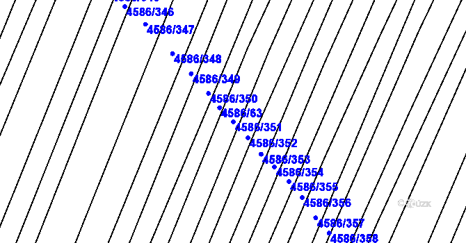 Parcela st. 4586/351 v KÚ Vlčnov, Katastrální mapa