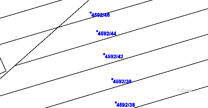 Parcela st. 4592/42 v KÚ Vlčnov, Katastrální mapa