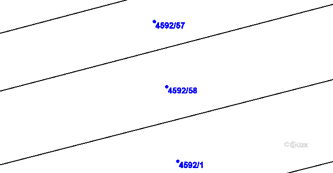 Parcela st. 4592/58 v KÚ Vlčnov, Katastrální mapa