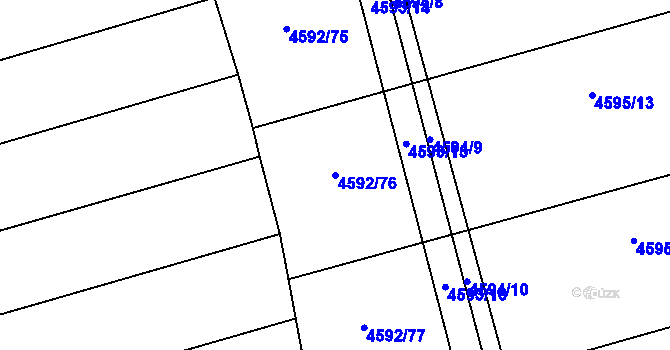 Parcela st. 4592/76 v KÚ Vlčnov, Katastrální mapa