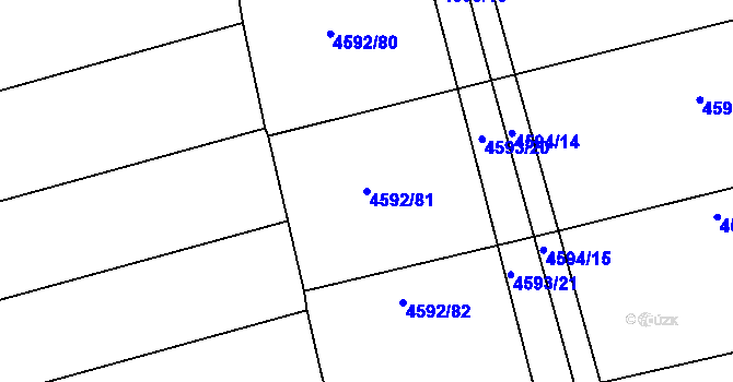 Parcela st. 4592/81 v KÚ Vlčnov, Katastrální mapa